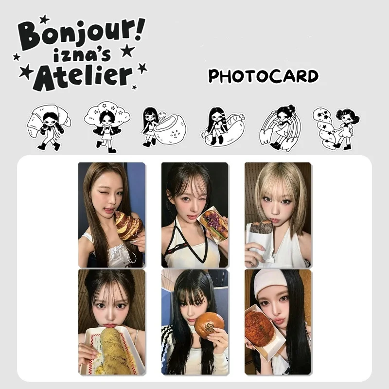 6Pcs Hot Sale IZNA New HD Cosplay Photocard MAI Jeemin Koko Ryu Sarang Jungeun Saebi Double Sides Glossy LOMO Cards Fans Gift