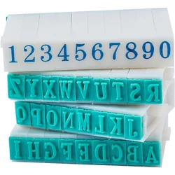 2Sets Plastic Detachable Letter A-Z Number 0-9 Digits Combination Stamps Set Rectangle White