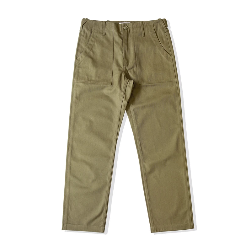 Pantalon de fatigue OG-107 Tornado rouge pour homme, sergé à chevrons, décontracté, fjArmy Green