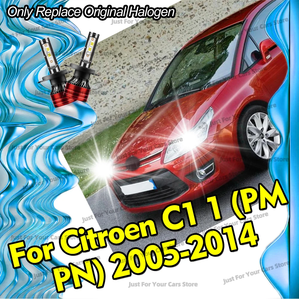 

2x Led Headlight Bulbs 6000K Front Head Lamps 28000LM For Citroen C1 1 (PM PN) 2005-2014 2006 2007 2008 2009 2010 2011 2012 2013