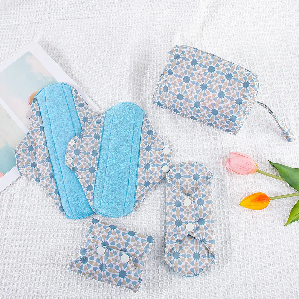 BIAI Hot Polar Fleece Sanitary Pads Set Washable Menstrual Pads Reusable Nursing Pad Ladies Bratehable Cloth Menstruation Gift