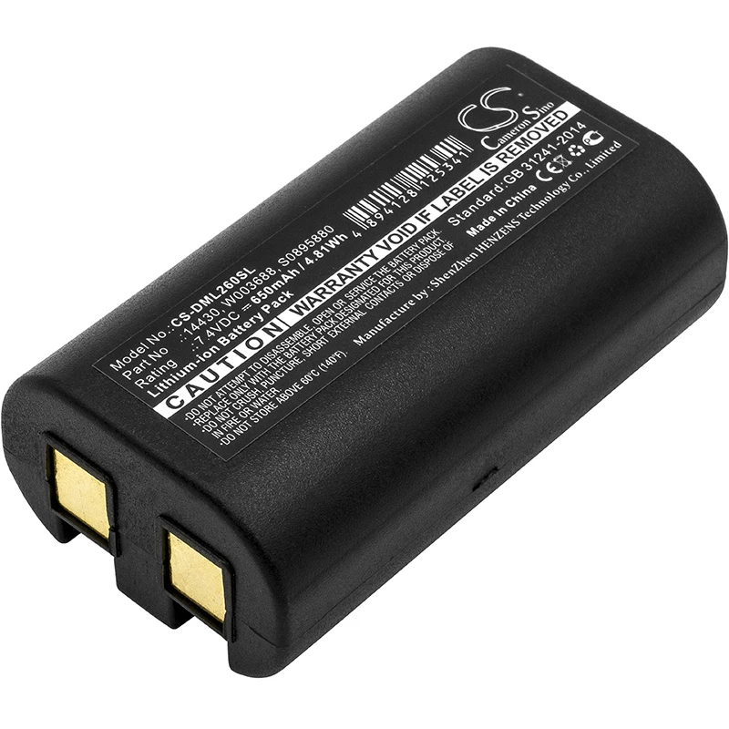 

Li-ion Portable Printer Battery for 3M, 7.4V, 650mAh, Compatible Models: PL200