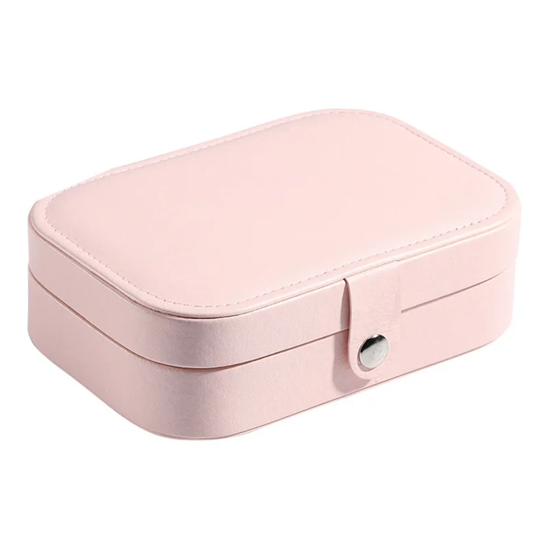 Portable Jewelry Box Jewelry Organizer Display Travel Jewelry Case Boxes Button Leather Storage Zipper Jewelers