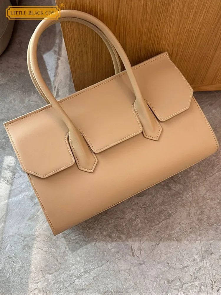 

Elegant Office Ladies Totes Handbag Flap Cowhide Genuine Leather Bag Business Women Strap Shoulder Bag New Sling Crossbody Bags