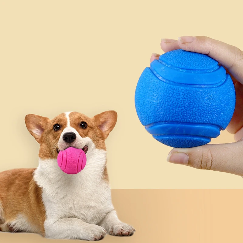 HOOPET Dog Toy Rubber Ball Bite-resistant Ball Toy for Dogs Puppy Teddy Pitbull Red Color Solid Ball S-XL Pet Supplies