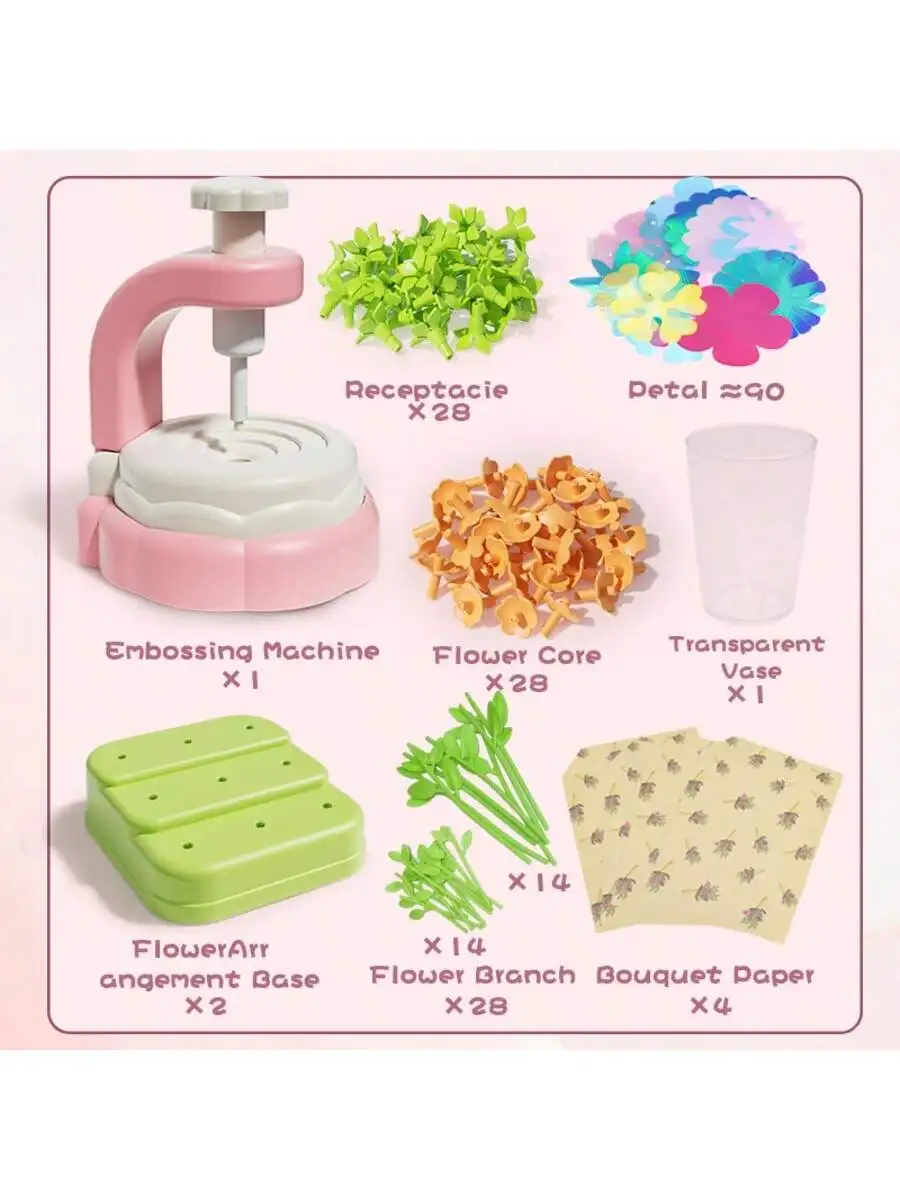 Zestaw do tworzenia kwiatów dla dzieci z prasą, zabawki artystyczne dla dzieci, prezent