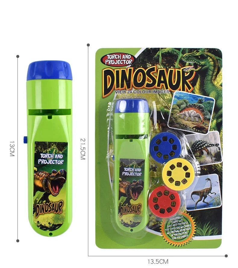 Luminous Flashlight Children Projector Toy Animal Dinosaur Child Slide Projector Lamp Early Education Kids Toys Gifts