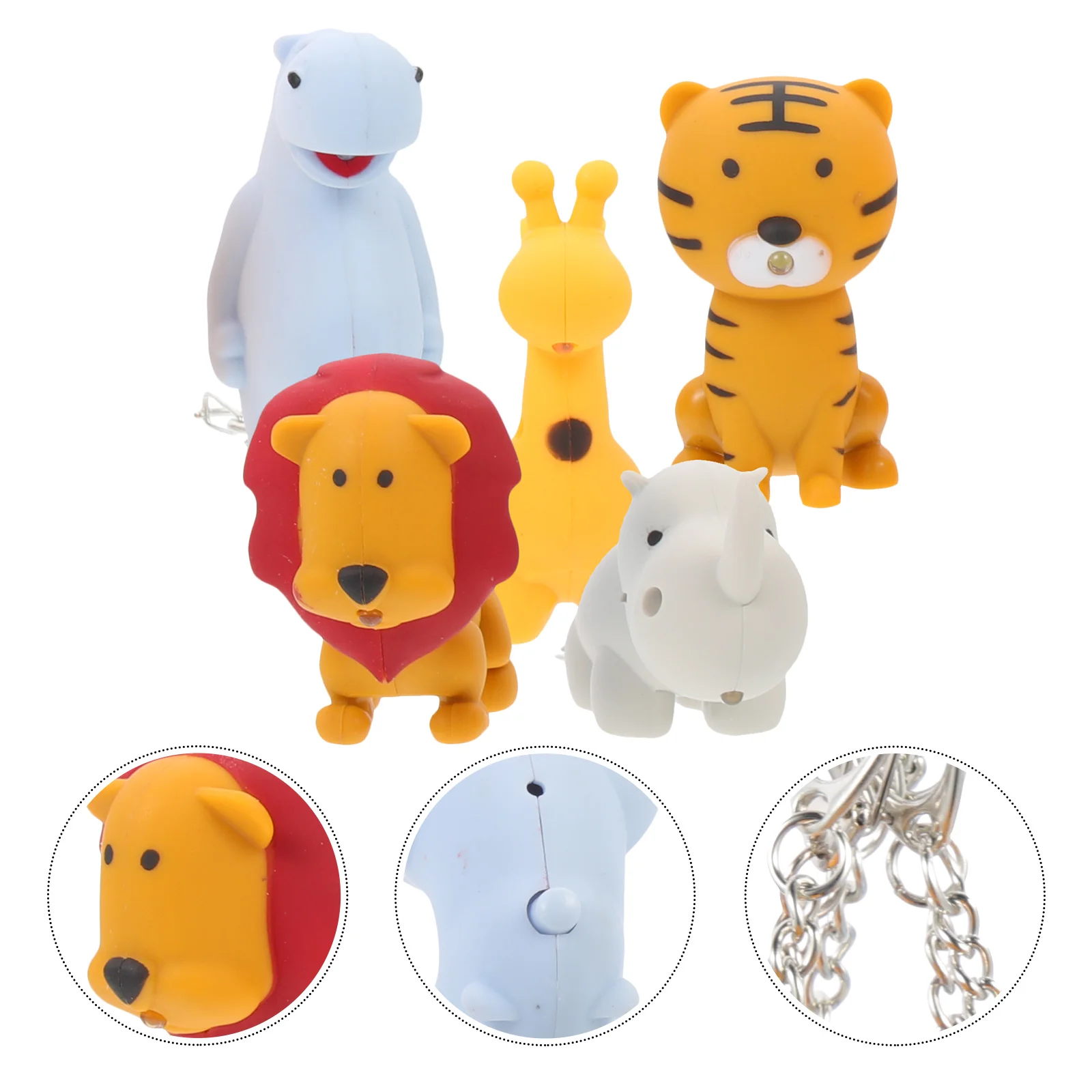 5 قطعة سلاسل المفاتيح تضيء وامض الحيوان حلقات المفاتيح هدايا الحفلات للأطفال بنين بنات متعة ظهره اكسسوارات سلاسل المفاتيح #6