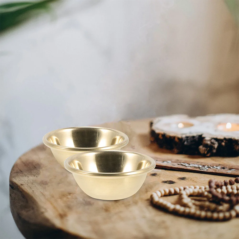

7Pcs Brass Buddhist Offering Bowls Smooth Polished Temple Cups Decorative Water Bowls for Meditation Rituals Worship