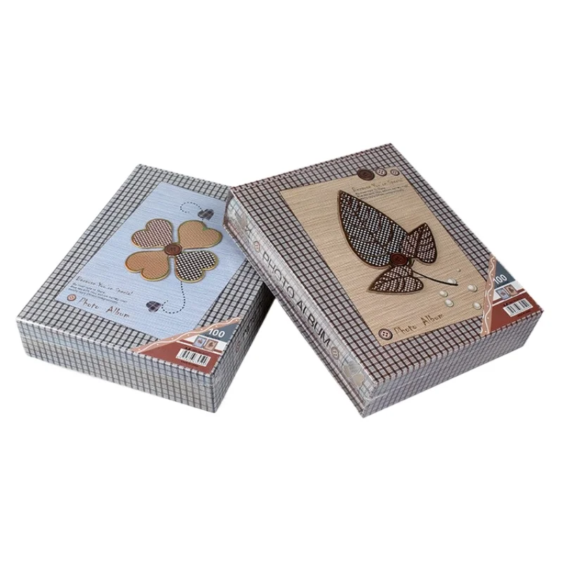 4R6 Inch Photo Album 200 Sheets 3D Cover Box Viscose Photo Album Laminated Album Home Decoration