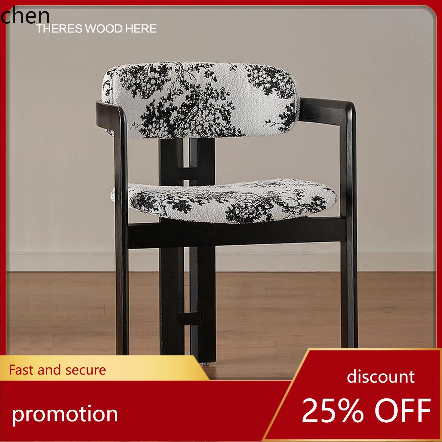 HT Solid Wood Dining Chair Home National Trend Backrest Chair Vintage Style Hotel Restaurant Meeting Chair