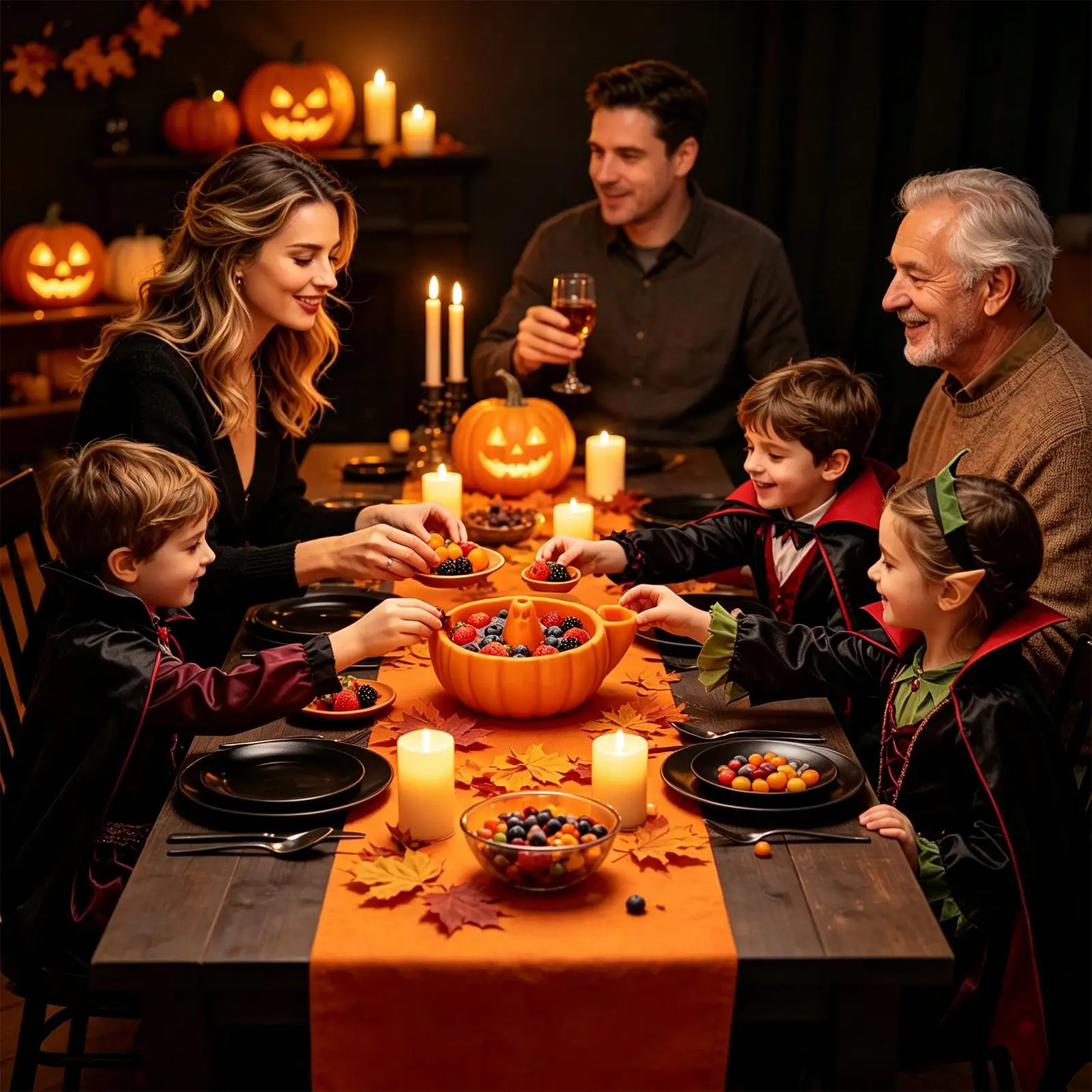 Halloween Serving Bowls Pumpkin Ghost Non-Slip Serving With Drainage Halloween Party Bowls Berry Washer For Home Kitchen Counter