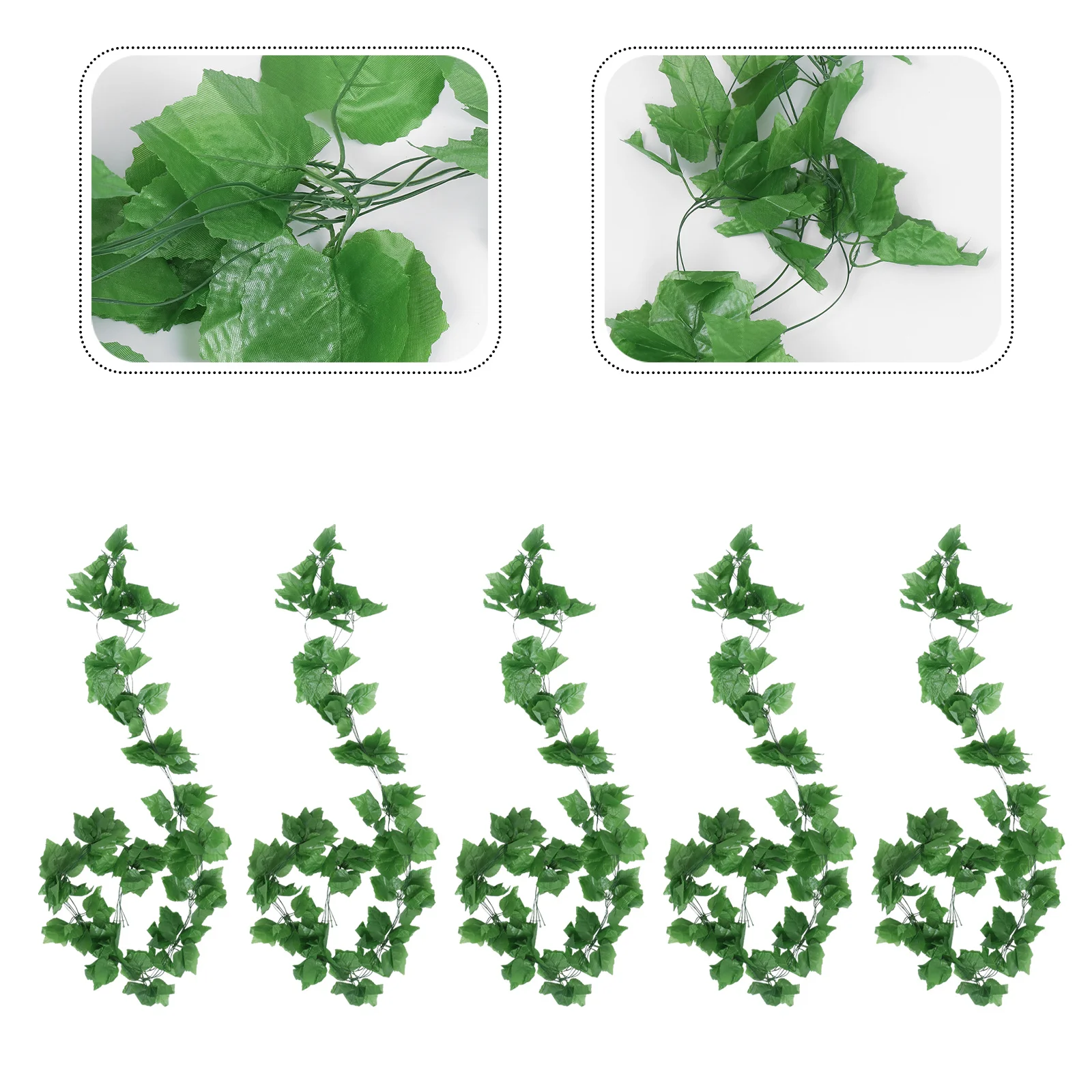 

5Pcs Artificial Green Vine Simulation Fake Grape Leaf Silk Leaves Wedding Party Backdrop Home Decor Simulation