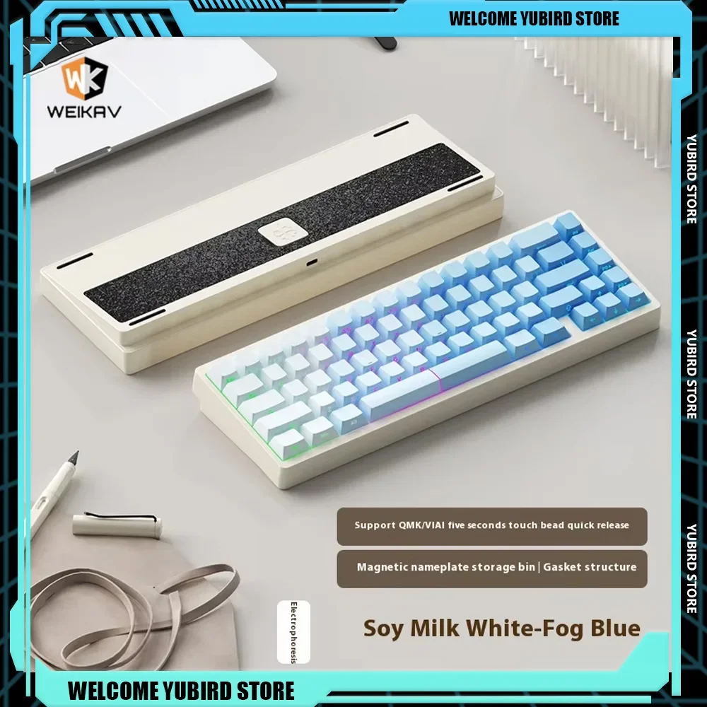 Weikav Lucky65 V2  Rgb Customs Hotswap Gasket 3 Mode Structure Keyboard Aluminium Alloy Mechanical Gaming Keyboard Pc Accessorie