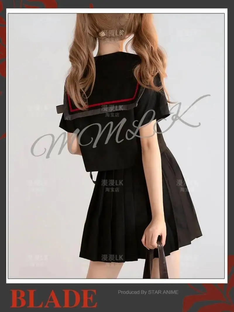 Game Honkai: Star Rail Cosplay Blade Women Girl JK Sailor Summer Uniform Short Sleeved Top Skirt Bow Tie Suit Costumes