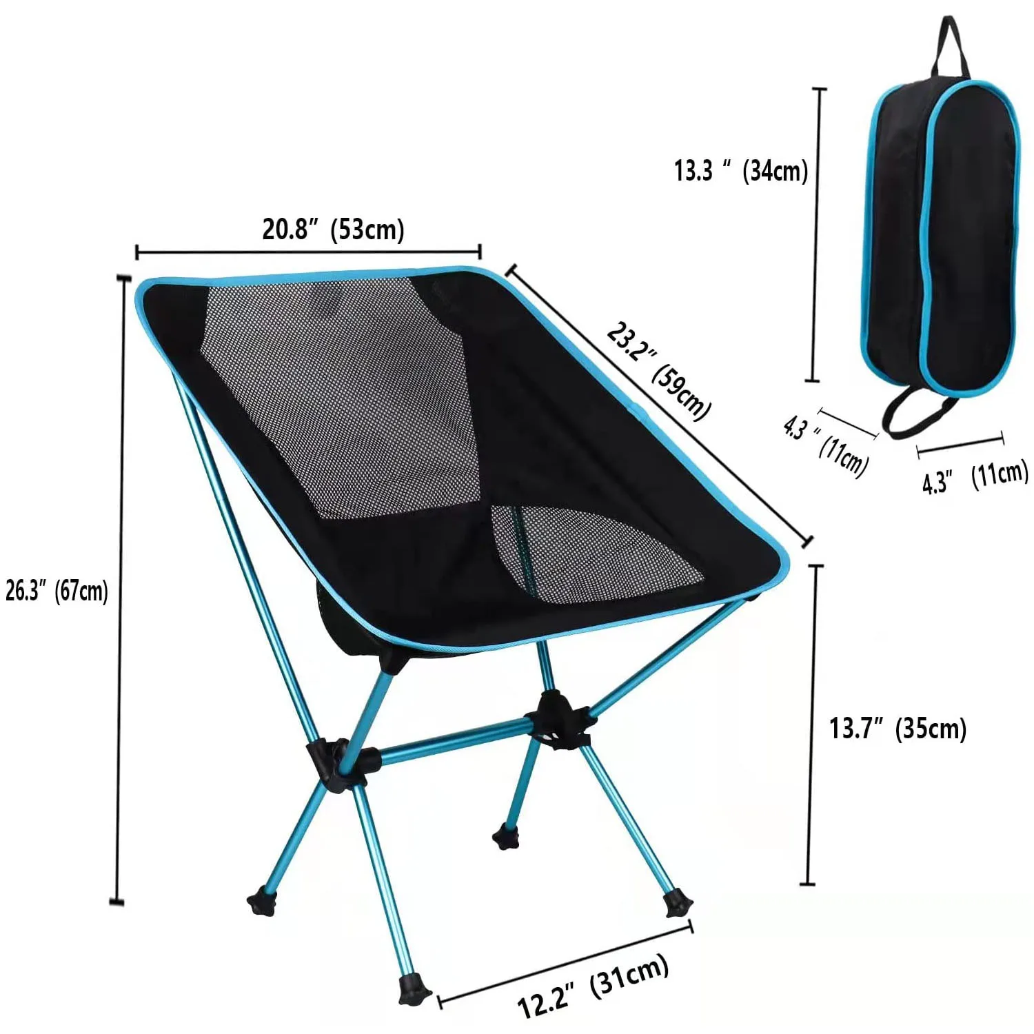 Lightweight folding fishing chair with aluminum alloy frame and 600D Oxford cloth for dining ,hiking and fishing chair