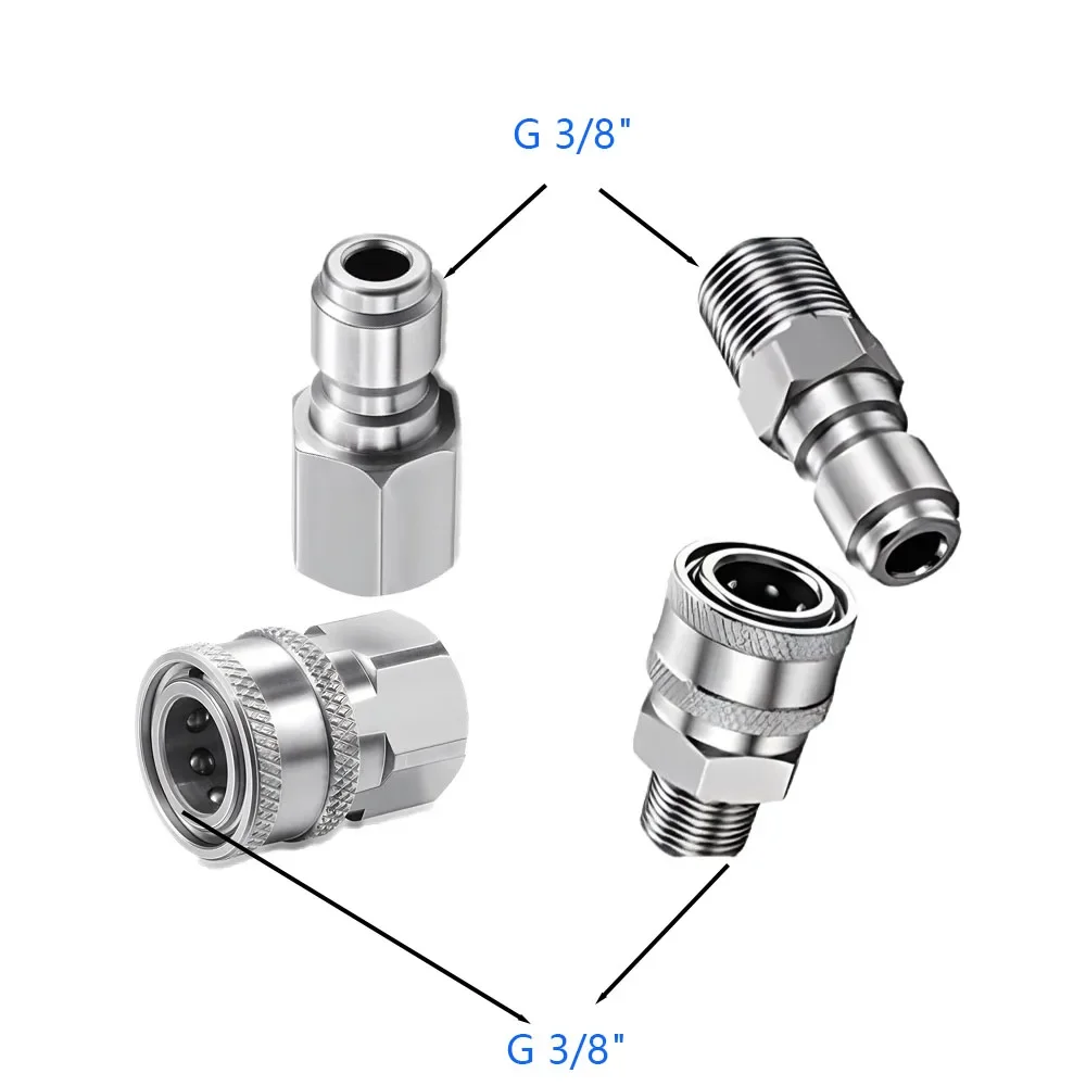 G1/4 "3/8" NPT 1/4 "3/8" ذكر الموضوع أنثى الموضوع غسالة الضغط المقرنة الأنابيب 304 الفولاذ المقاوم للصدأ مدفع المياه موصل سريع