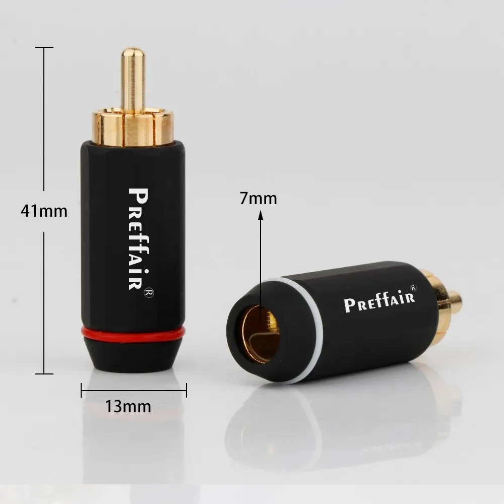 4pcs Central Pin Hi-end Preffair  FP-126(G) Hifi RCA Connector Plug Rhodium/Gold Plated FP-126 (R)