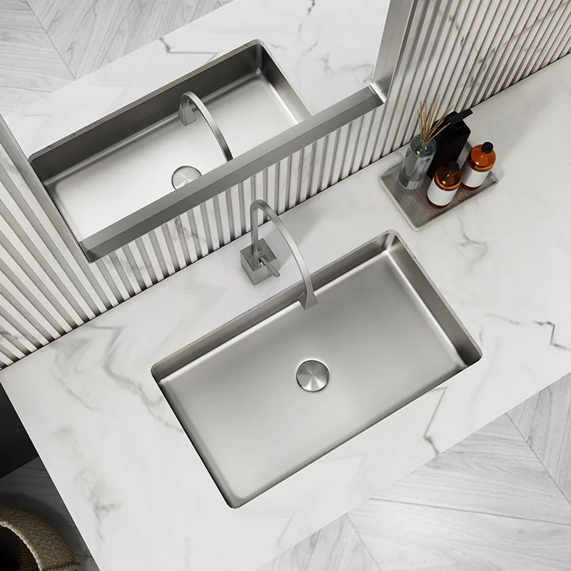 

Умывальник под столешницей из нержавеющей стали 304. Встроенный умывальник для ванной комнаты отеля.