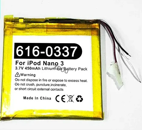 616-0337 Replacement Battery For Apple ipod Nano 3 3G 3rd 3Gen Generation 3TH MP3 A1236 Nano3 Battery