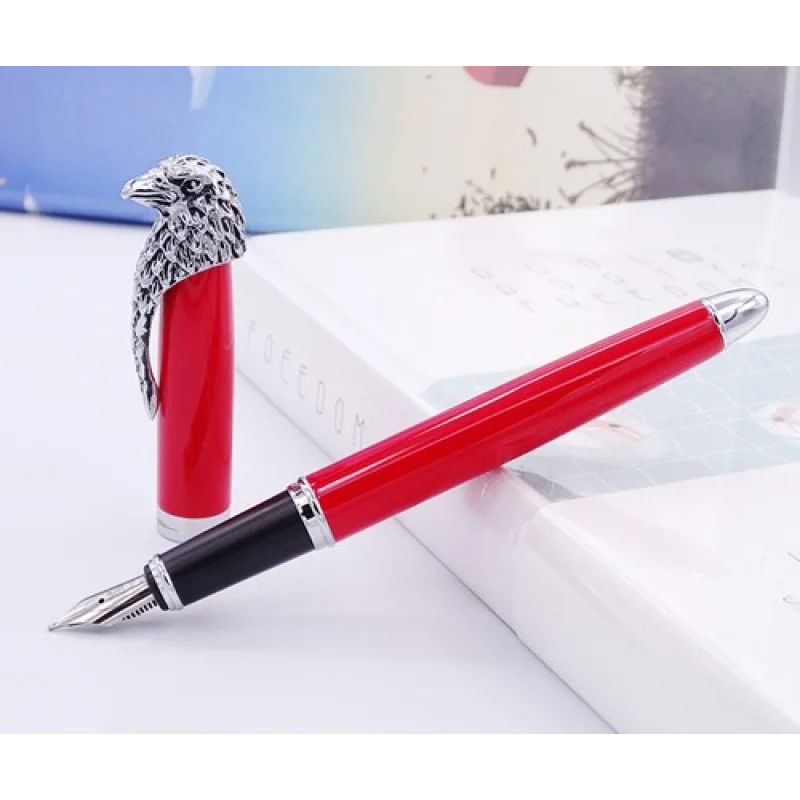 

A+ Fuliwen Owl Fountain Pen Eagle Head Clip ,Unique Style Red Collection Gift Pen