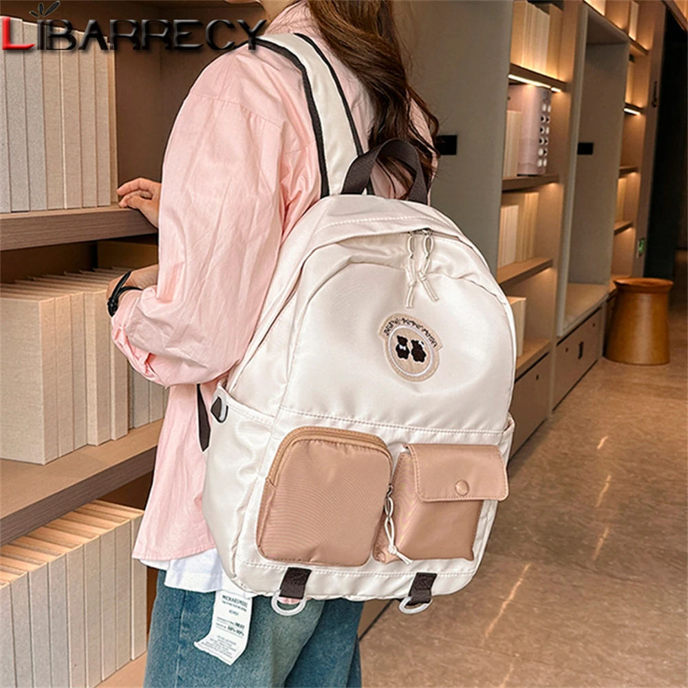 Panelled Large Capacity Ladies Backpacks Luxury High Quality Nylon Women Student Bags Fashion New Ladies Backpacks Bolso Mujer