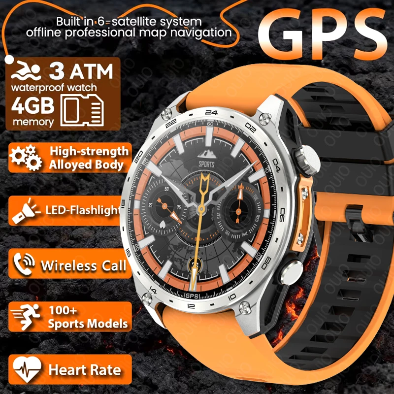 

2026 New Smart Watch GPS Maps BT Call 1.43-inch 100+ Sport Modes 3ATM Waterproof MP3 MP4 Playback Altitude Compass Smart Watch
