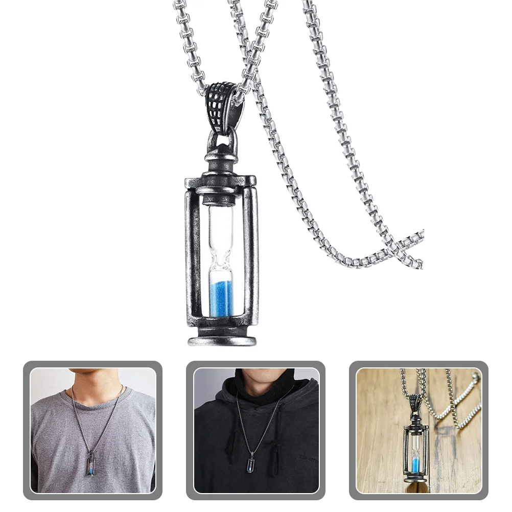 Necklaces Hourglass Vintage Men Sandglass Pendant Jewelry Sweater Chain Timer Man