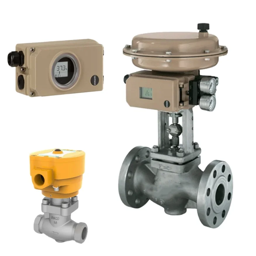 JHJ Pilot Operated Piston 2 Way Solenoid Valves Stainless Steel Valve Parts With Samson Valve Positioner And Pneumatic Actuator