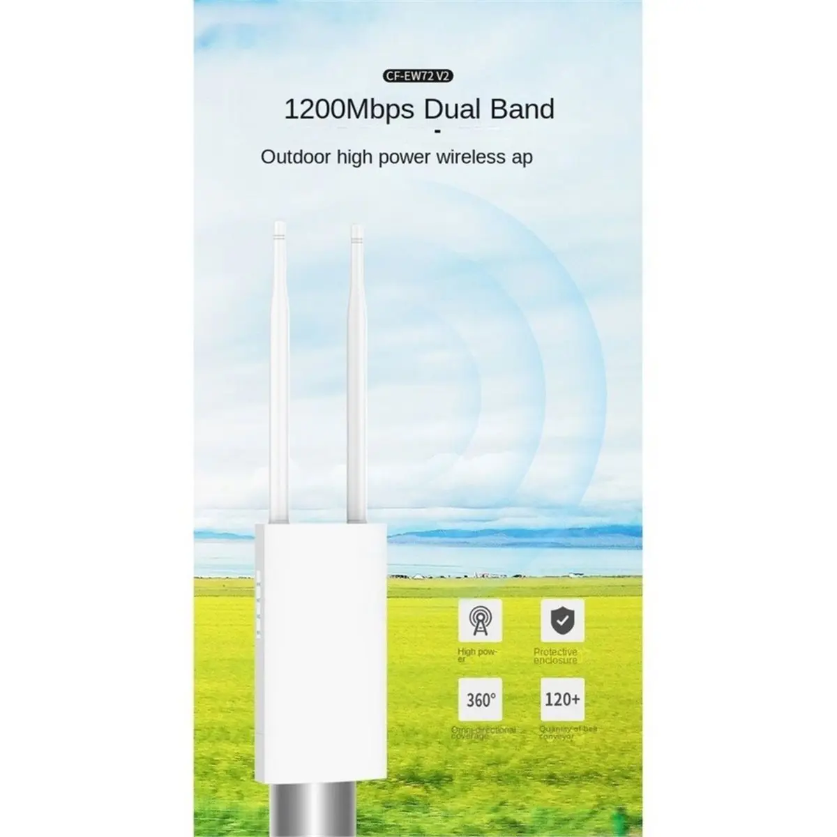 Outdoor Access Point AC1200 Wireless AP 2.4G&5GHz Gigabit Router AP Repeater Long Range WiFi Antenna for Patio EU Plug