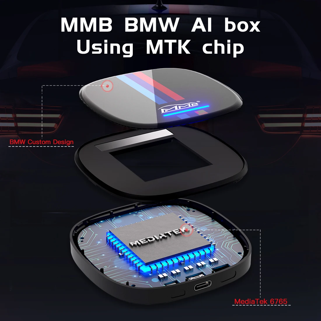 for BMW ID6–ID9 8+128G GPS BT5.2 QCM6125 8-Cores MMB Smart Box Wireless Multimedia Wireless CarPlay Adapter Android13 AI Box for