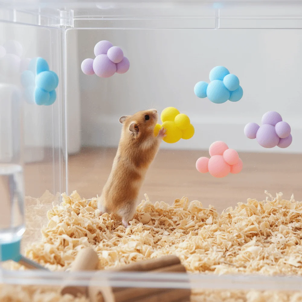 12PCS/SET Funny Cloud Shape Hamster Climbing Platforms Colorful Mini Hamster Ladders Bite Resistant Cage Decoration Exercise