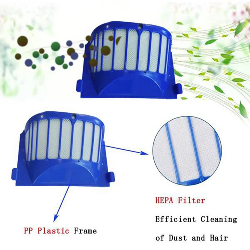 Brosse latérale filtrante avec poils et batteur flexible de remplacement, pour Irobot Roomba 675 645 655 671 677