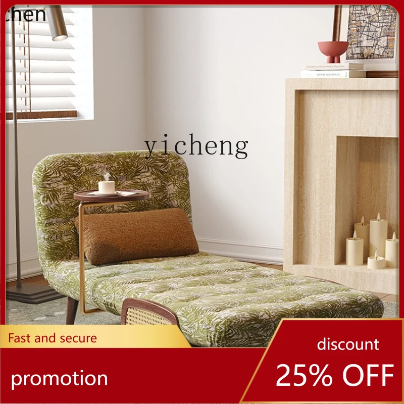 ZML folding sofa bed dual-purpose living room small apartment overnight cotton and linen fabric solid wood