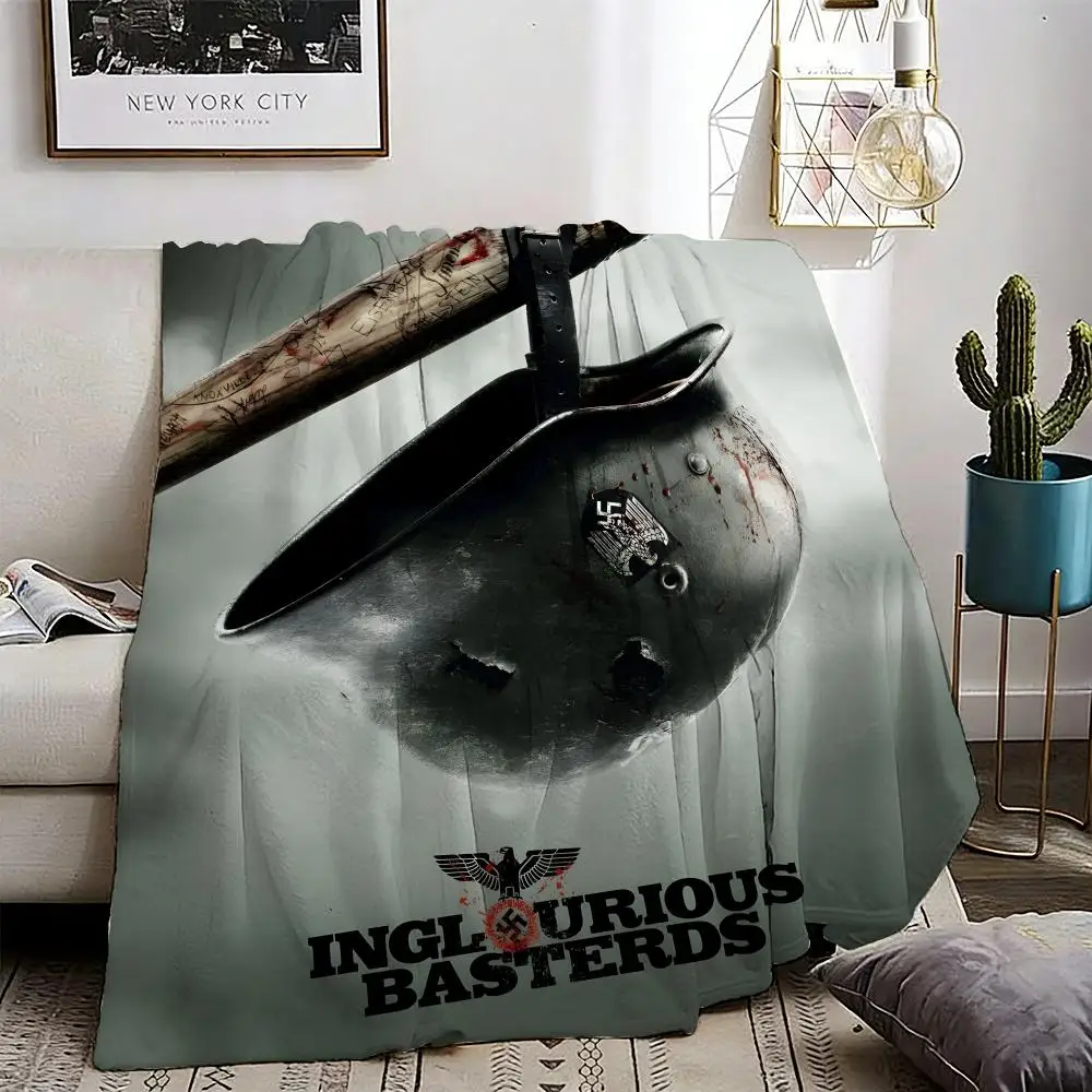 

Classic War Movies Inglourious Basterds Throw Lightweight 240g Flannel Blanket Soft Skin-friendly for Summer Cooling
