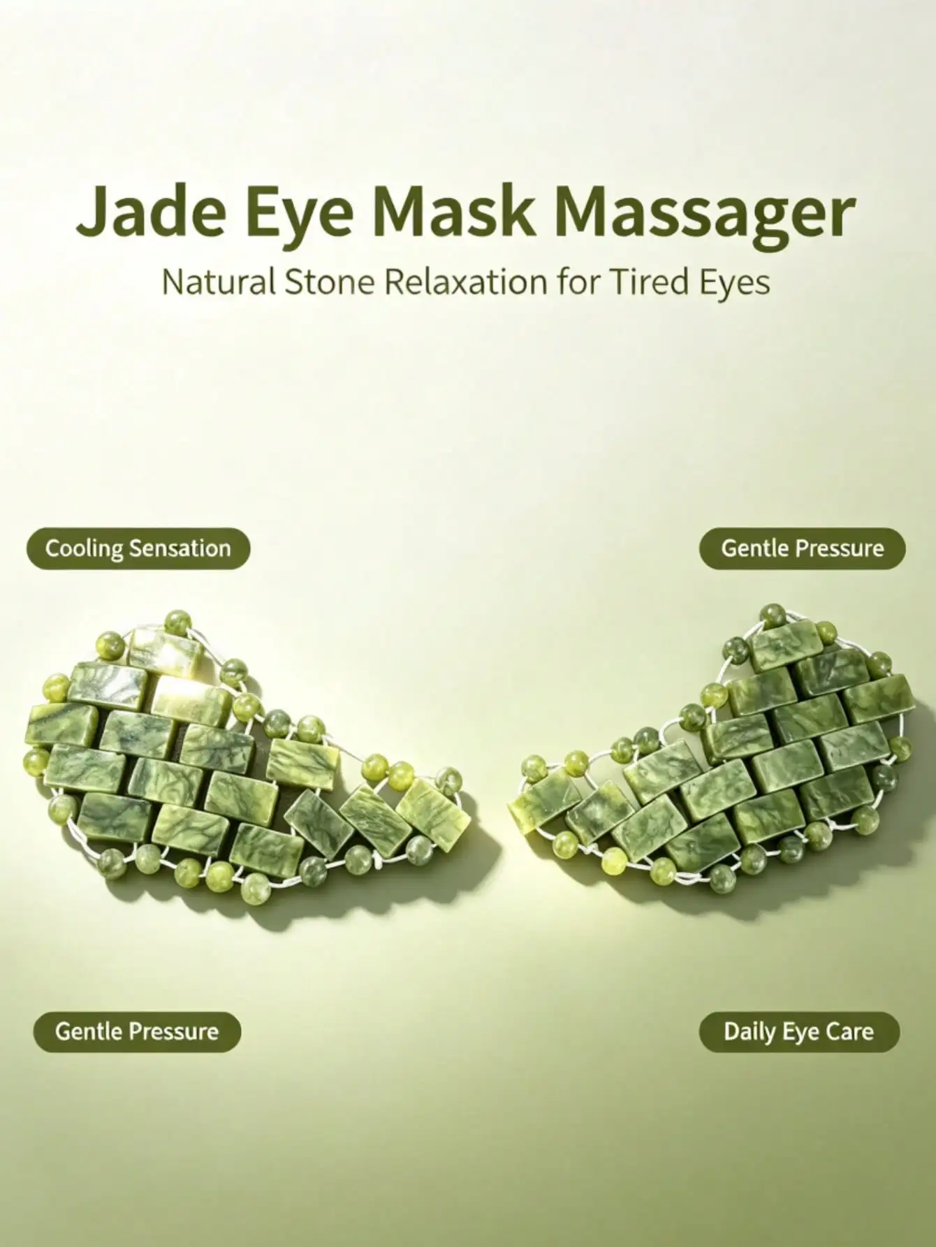 2 Pieces Of Natural Jade Eye Massager Home Beauty SPA Salon Skincare Massage Tools Eye Relax Beauty Skin Care Tool