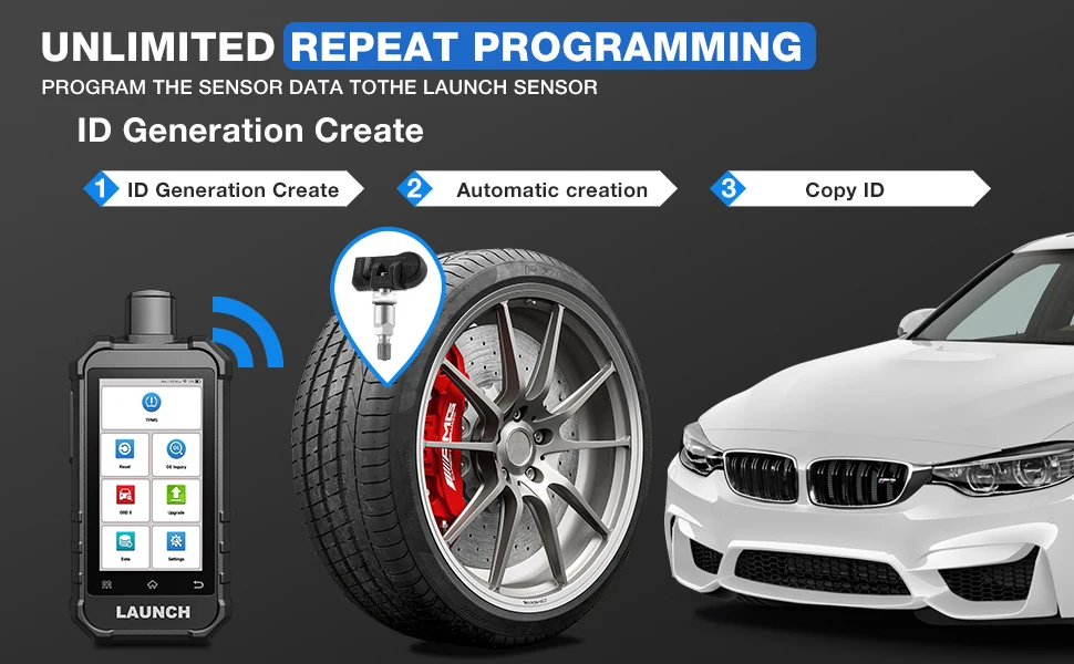 LAUNCH X431 Creader 5011 V2 TPMS-Tool TPMS-Sensor (315+433MHz) Lesen/Aktivieren/Neueinlernen/Resetten Scanner-Tool mit 12 Reset-Services – Detail 4