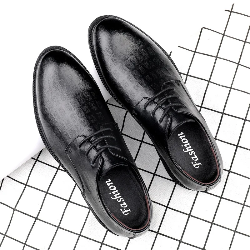 Men's Invisible Height-increasing Shoes 4.5cm Elevator Shoes Business Casual Men's 4.5cm Hidden Hee Large-sized Leather Shoes