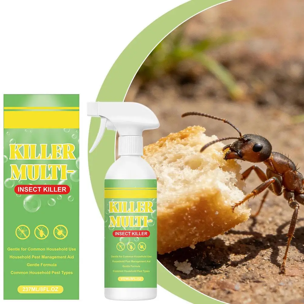 Spray Multi-Insecticida 237ml 8oz, Fórmula Suave para Control de Plagas, para Hormigas, Cucarachas, Moscas, Arañas, Interior y Exterior, Seguro para Uso Doméstico