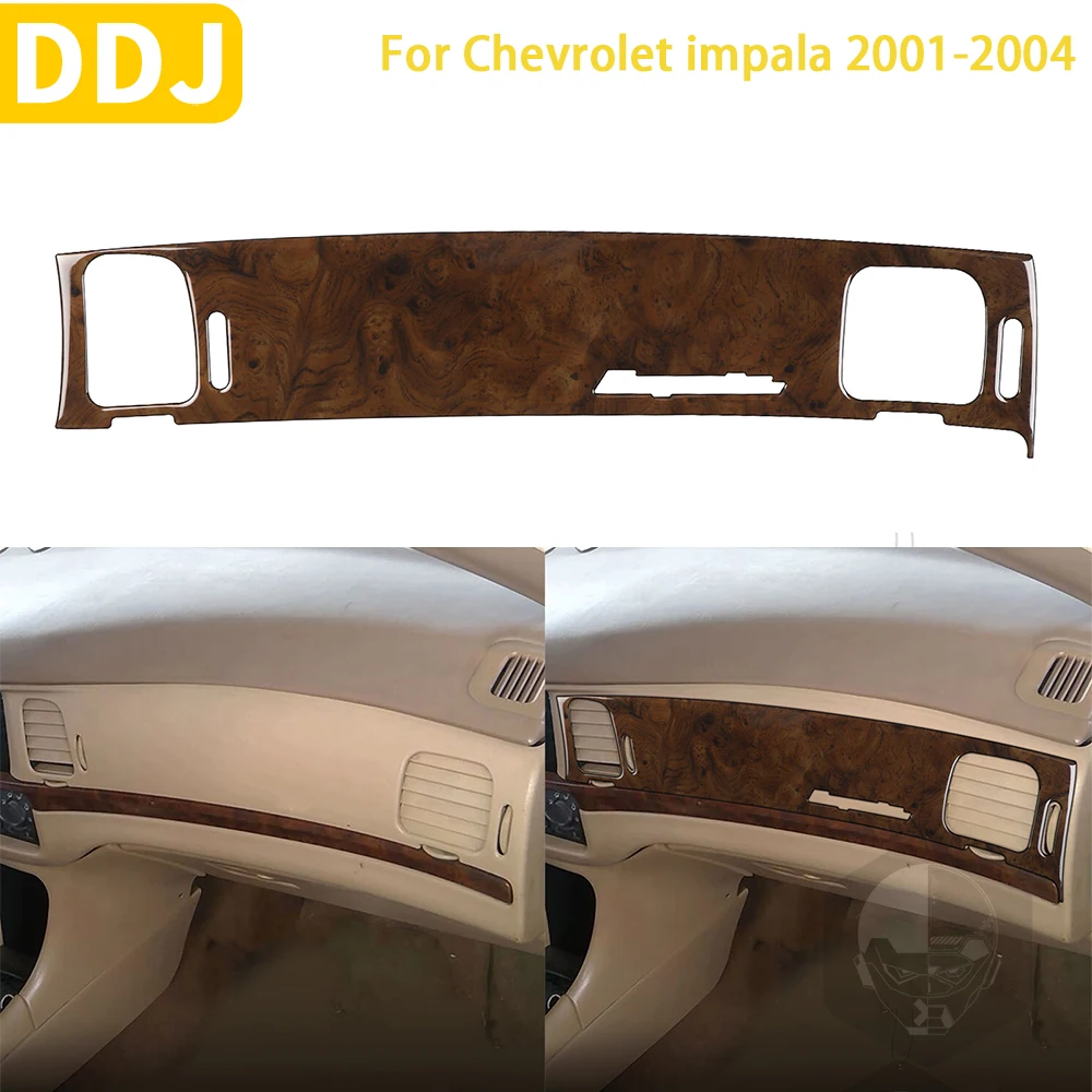 For Chevrolet Impala 2001 2002 2003 2004 Accessories Wood Grain Plastic Car Interior First Officer Instrument Panel Trim Sticker