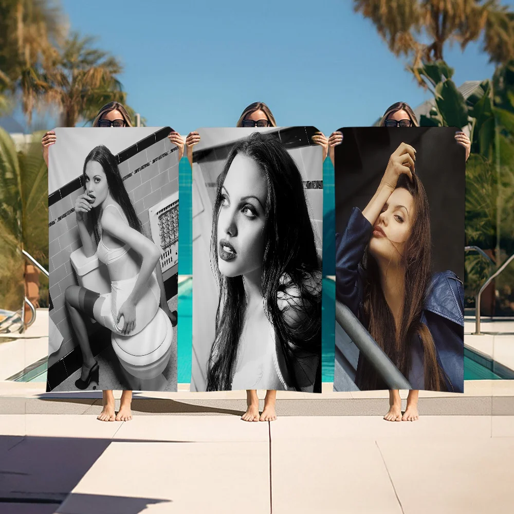 

Movie Star Angelina Jolie Big Microfiber Beach Towels Quick Dry Towel Sand Beach Towels Pool Towel For Travel Swim Pool Yoga