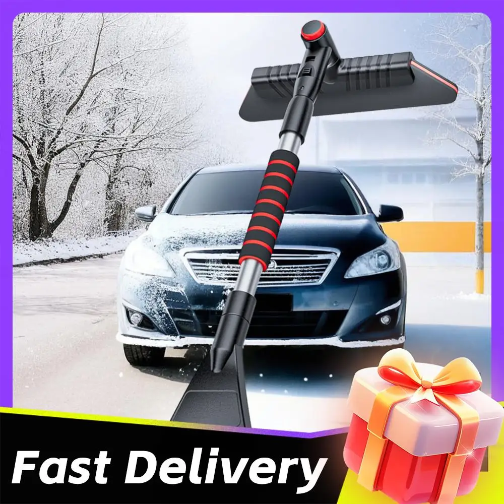 

Многофункциональный скребок для льда 2-в-1 с выдвижной ручкой, эргономичная рукоятка, складная лопата для уборки снега, автомобильные аксессуары