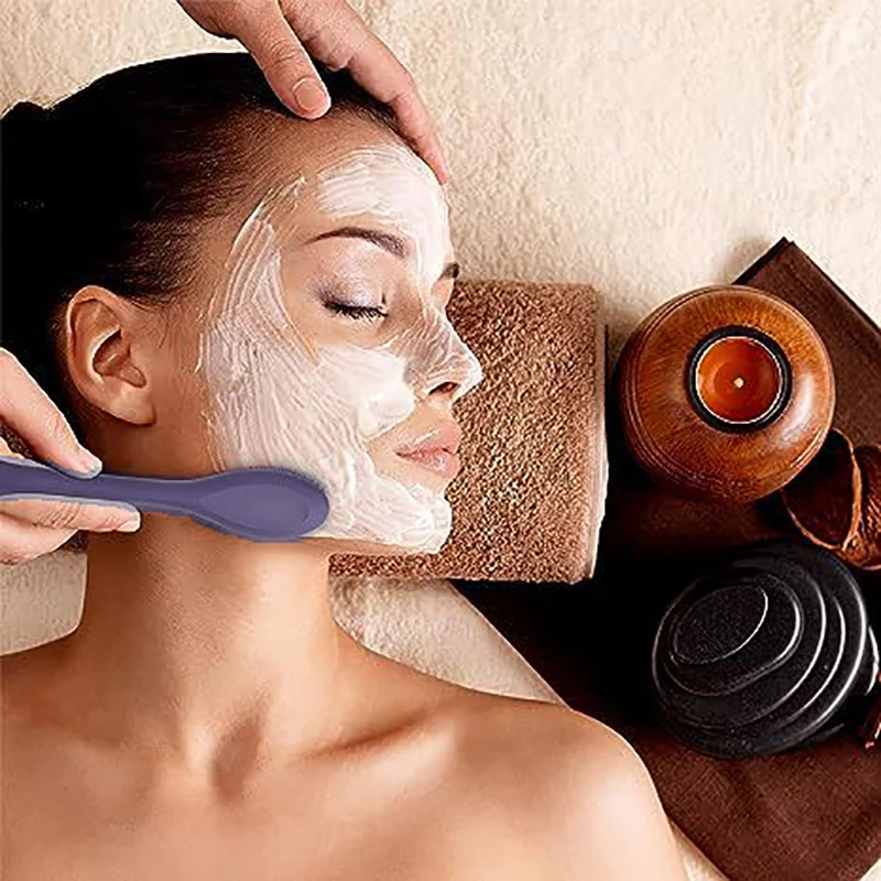 Facial Mask Brush Facial Massage Cleaning Brush SPA Beauty Salon DIY Mud Film Scraper Facial Care Tool Double Head Silicone view 2