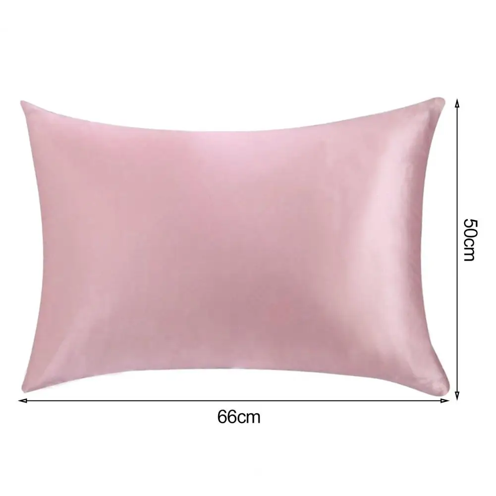 Luxury Pillowcase Luxurious Faux Silk Pillowcase with Zipper Closure Skin-friendly Wear-resistant Cushion Cover for Ultimate