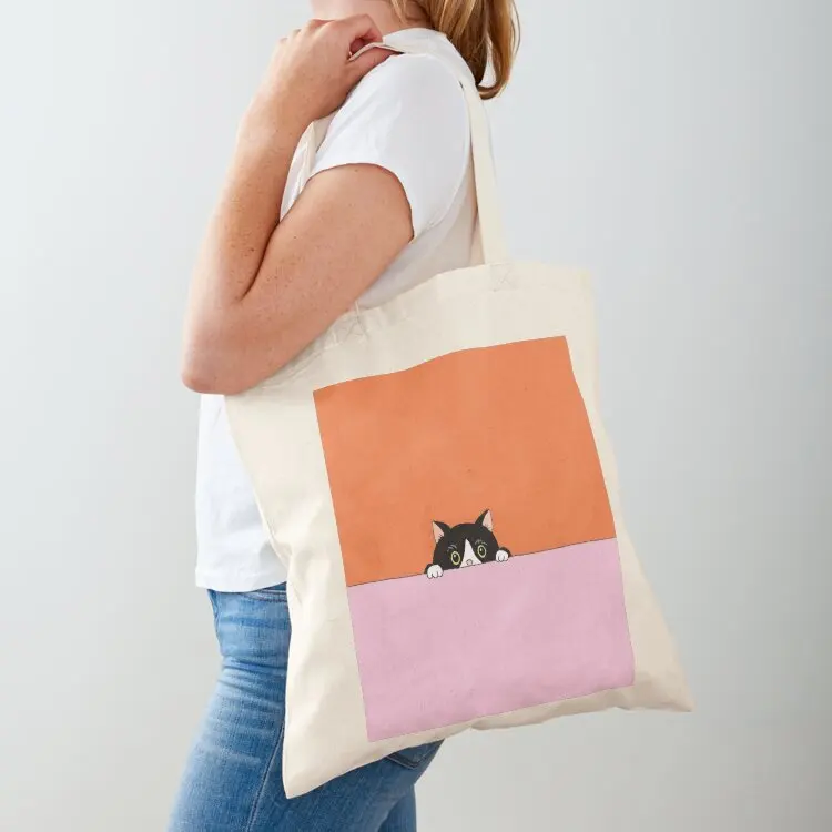 

Black Cat on Candy Tote Bag tote bag women reusable grocery bags tote bag men hand ladies