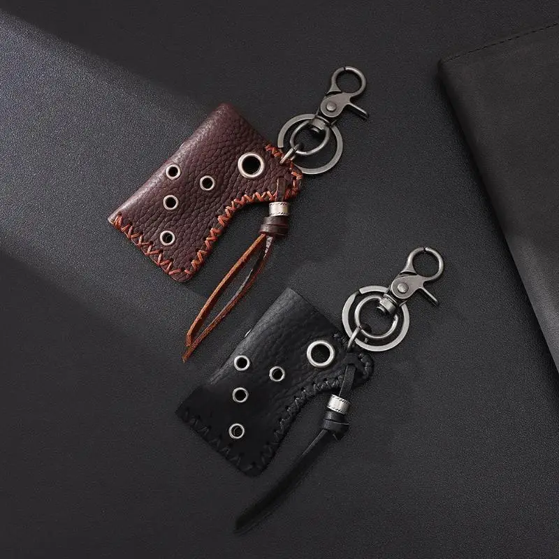 Kreatives Personalisiertes Feuerzeug-Etui aus Rindsleder, Retro-Street-Feuerzeug-Etui, Gürteltasche mit Schlüsselring-Zubehör – Detail 3