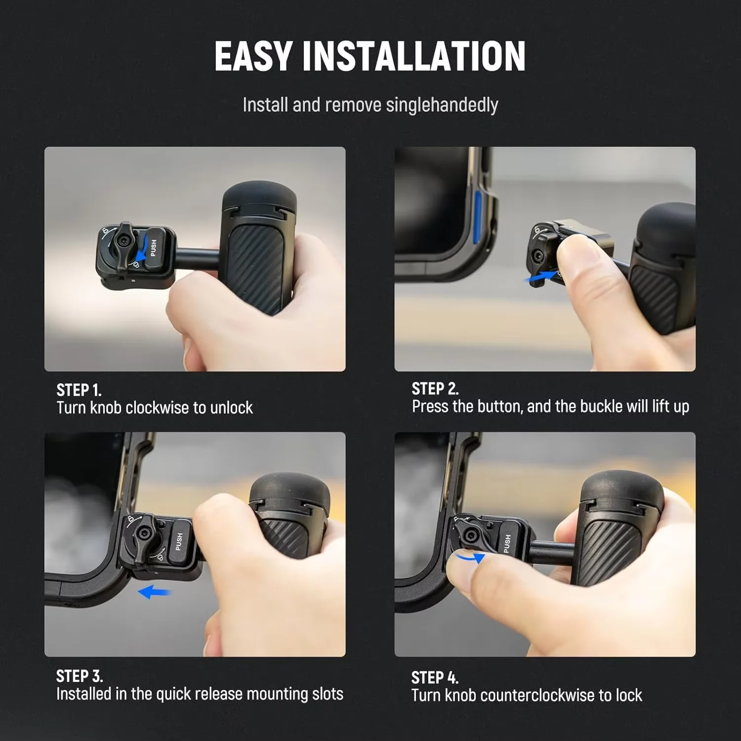 NEEWER poignée latérale à dégagement rapide pour Cages de téléphone de 2e génération PA043 PA044 pour iPhone 15 Pro Max/15 Pro, PA042 pour Samsung S24 Ultra