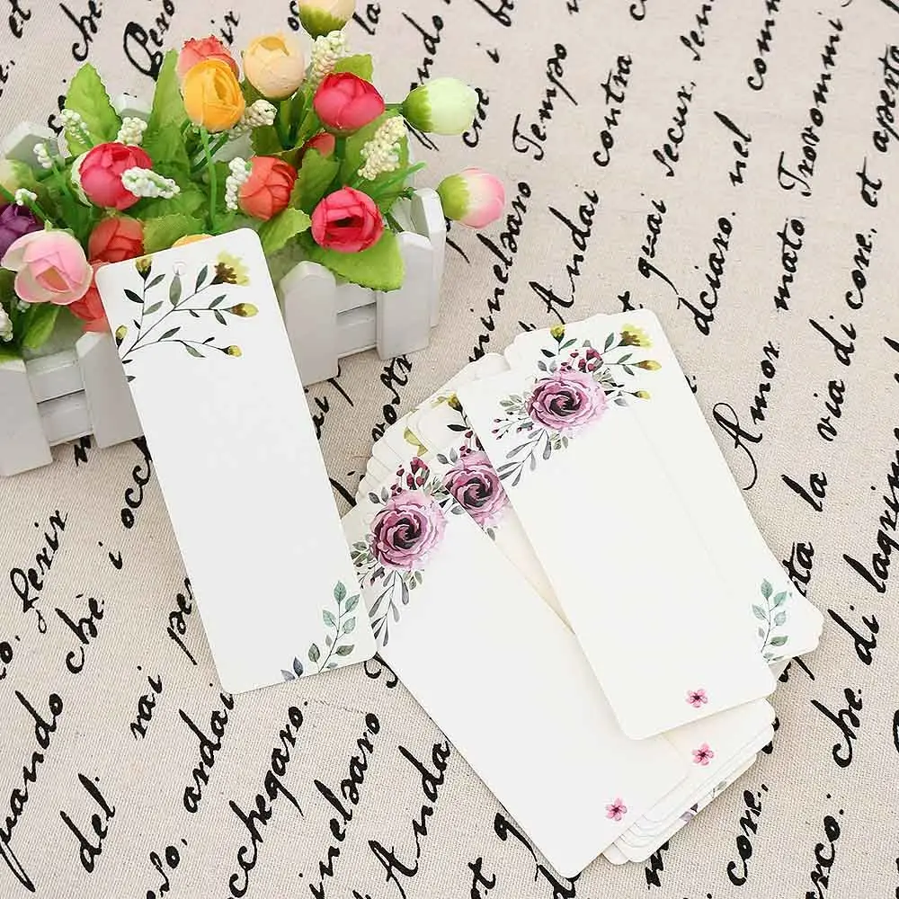 

40 шт./партия, новые офисные и школьные принадлежности, карточка для сообщений, винтажная карточка для слов, цветочный узор, Подарочная бирка, Закладка