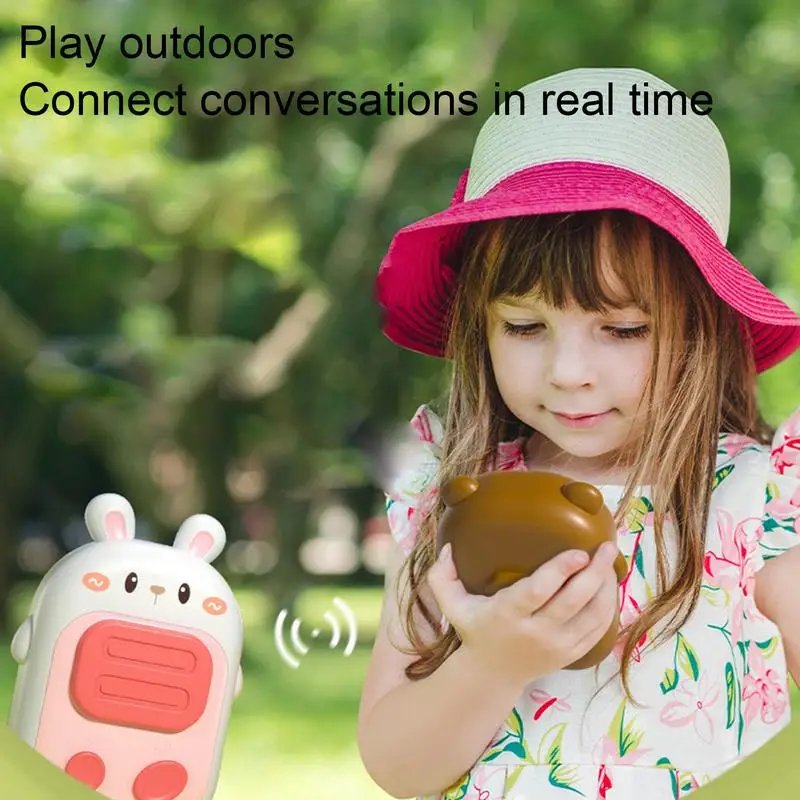 Talkie-walkie sans fil pour enfants, 2 pièces, fonctionne à piles, jouet en forme de lapin et d'ours, Interaction Parent-enfant