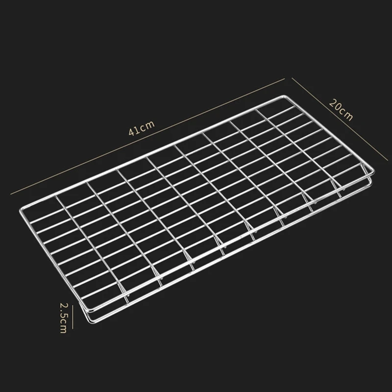 Rede de churrasco retangular liga churrasco malha resfriamento rack cozimento antiaderente biscoito pão churrasco titular prateleira cozinha